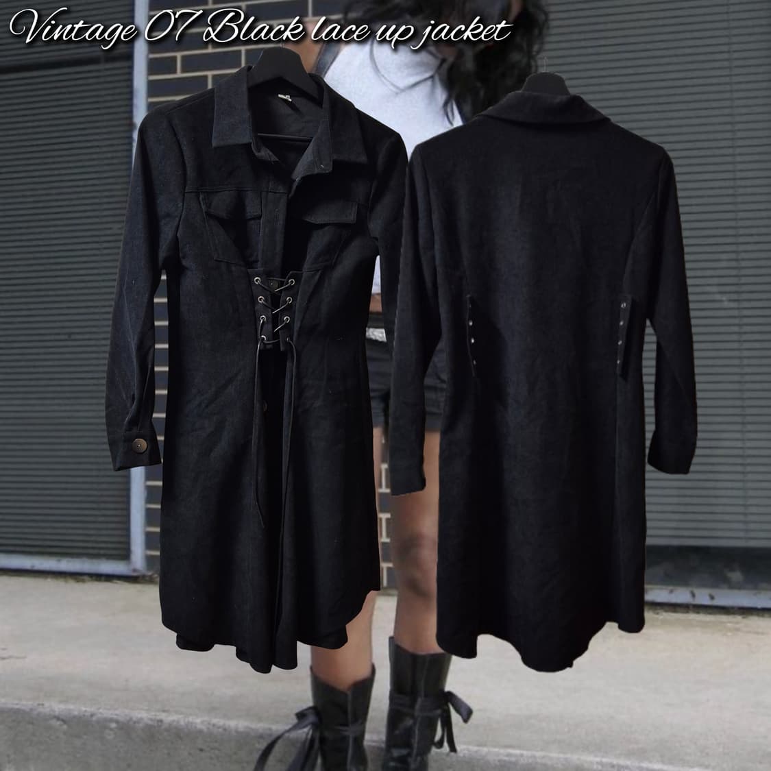 Vintage 07 Black lace up jacket 상품이미지1