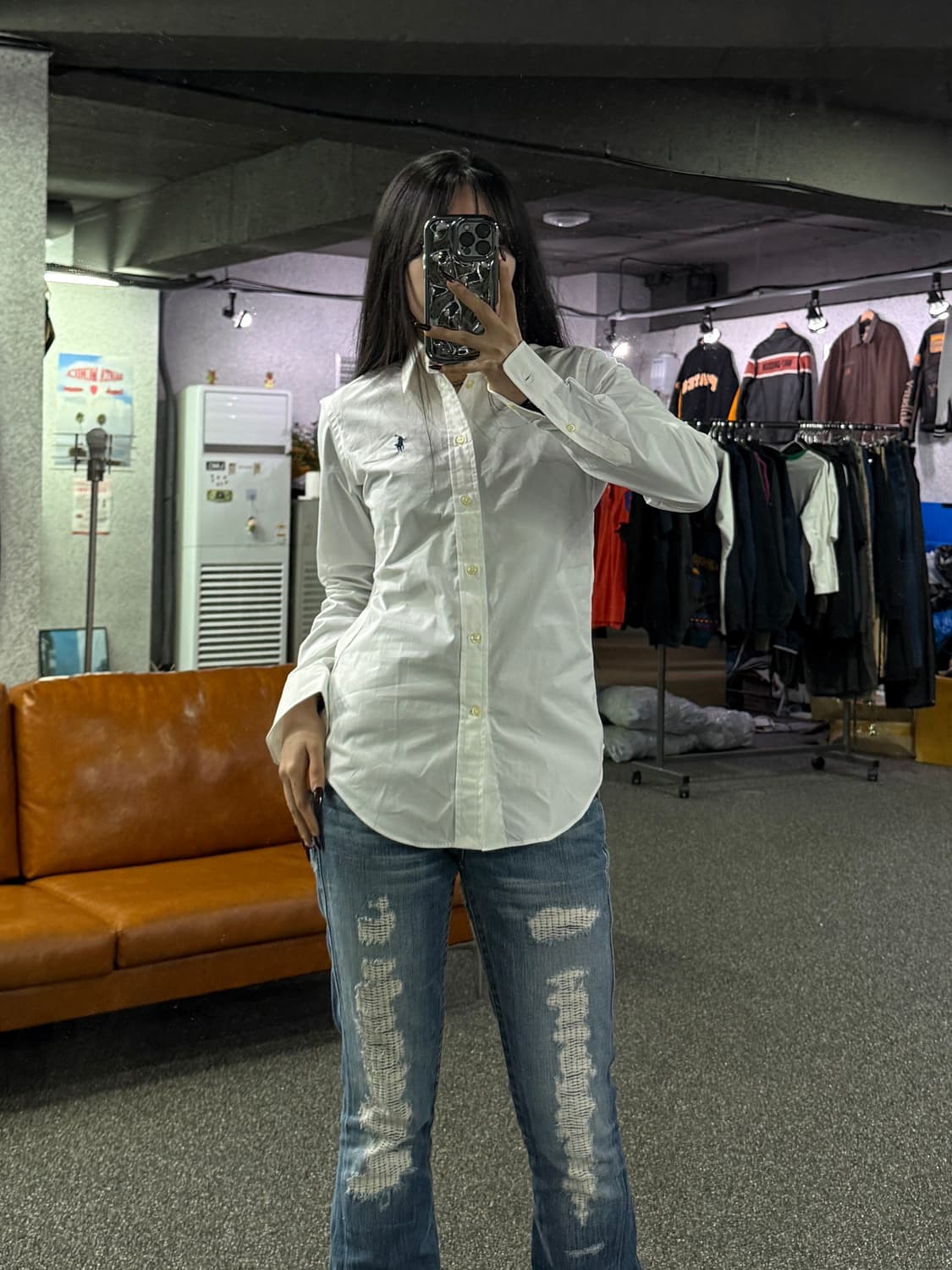 폴로 랄프로렌 클래식핏 화이트 셔츠 B4705 상품이미지1