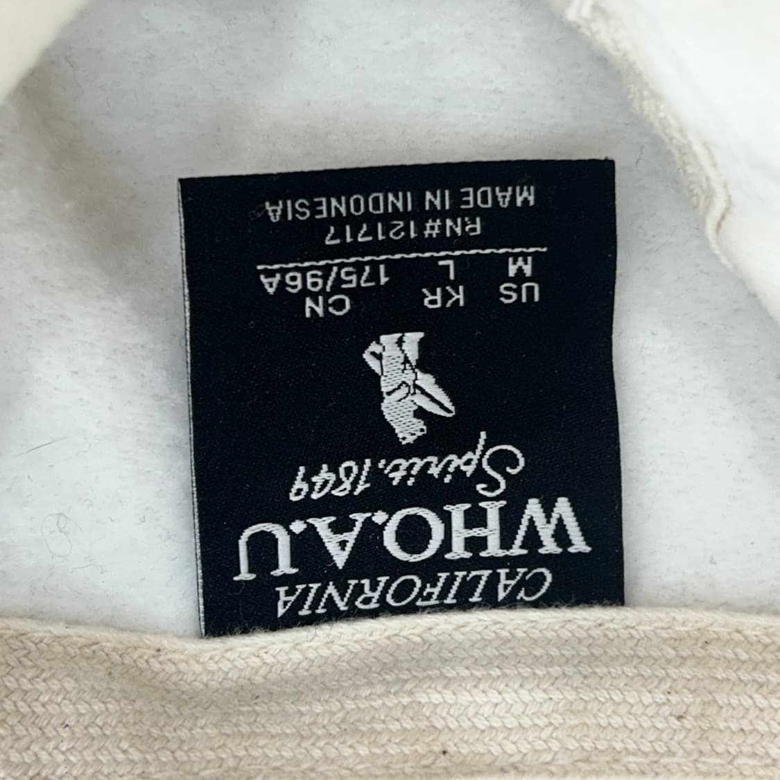 Who A U 후아유 블랙 스펠아웃 로고 화이트 후드집업 상품이미지7