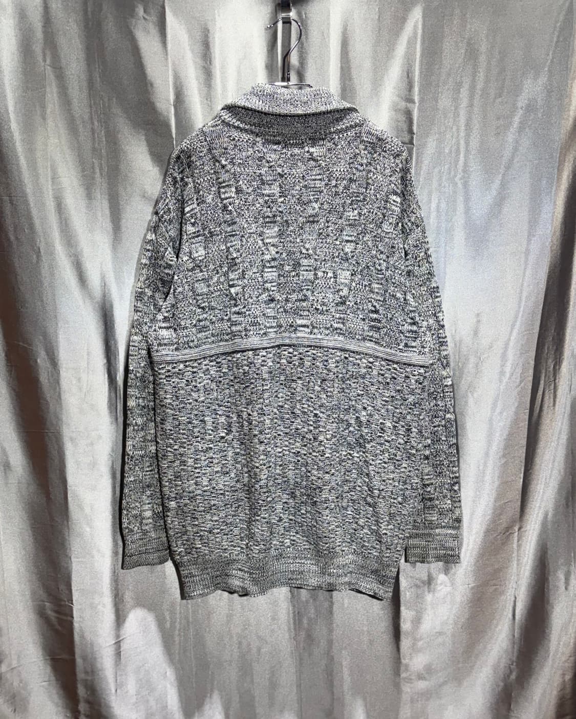 XL PLAY BOY 플레이보이 골드레빗 믹스 니트 집업 상품이미지3