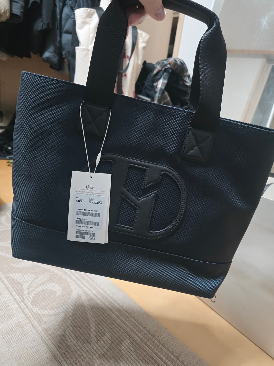 [새상품] 여성 LF 헤지스골프 로고장식 가죽 토트백 상품이미지1