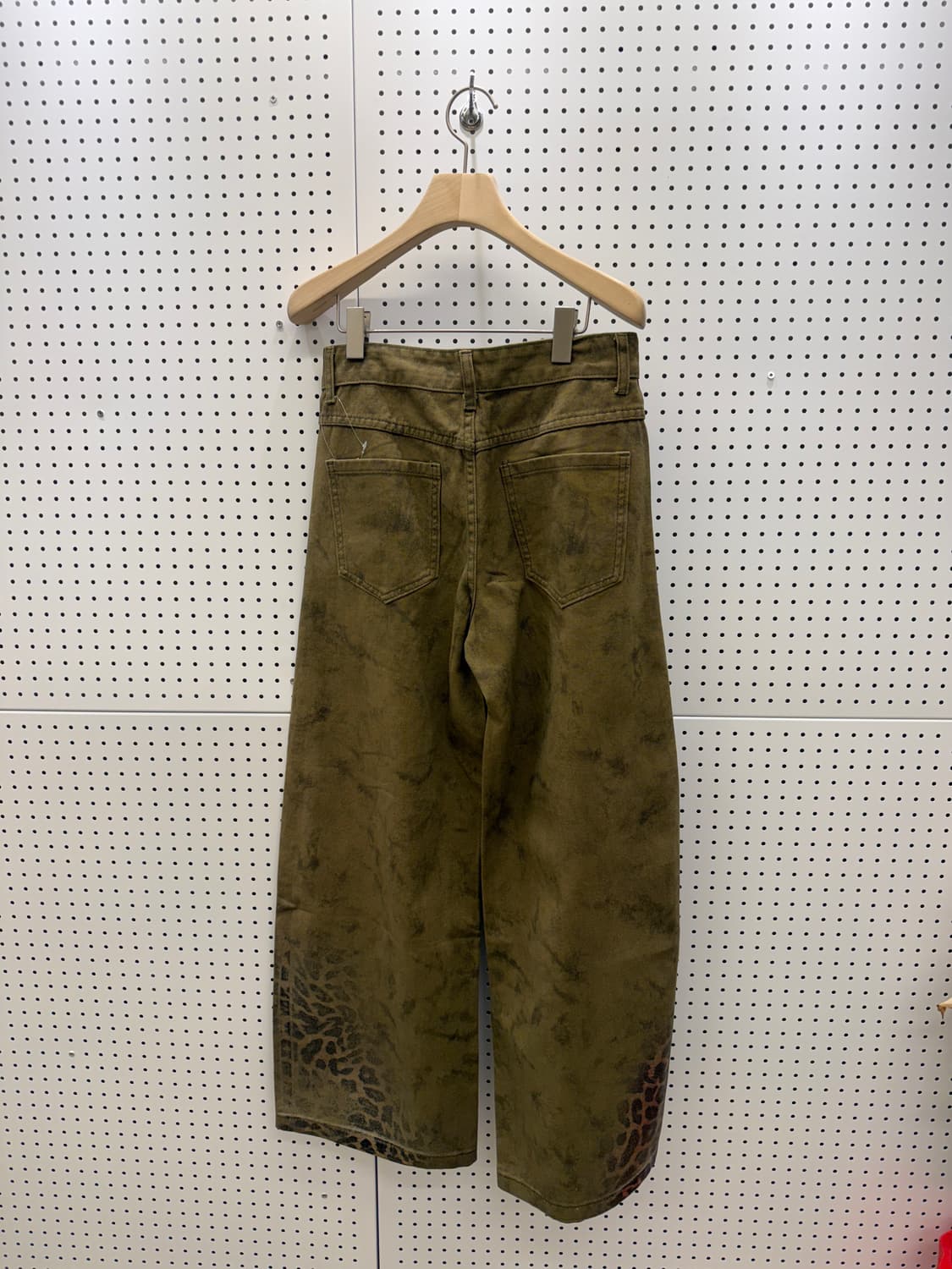 레오파드 패턴 다이 코튼 팬츠 U522 상품이미지4