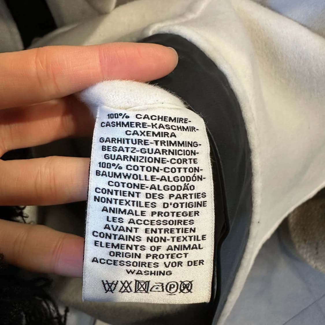 USA VINTAGE 캐시미어 무스탕 롱코트 스냅버튼 디테일 화이트 상품이미지8