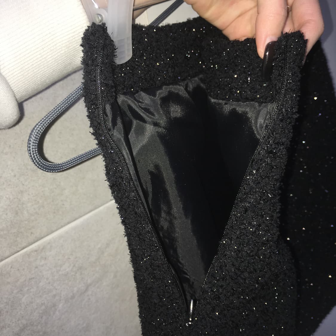 클라따 트위드 스커트 블랙 상품이미지8