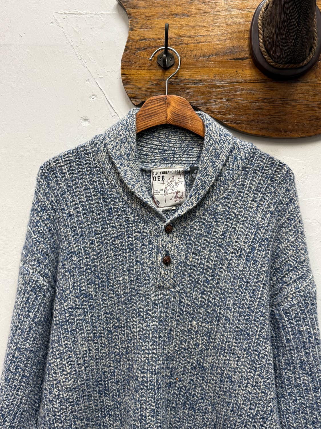 OLD ENGLAND Shawl Collar Knit Sweater 상품이미지2