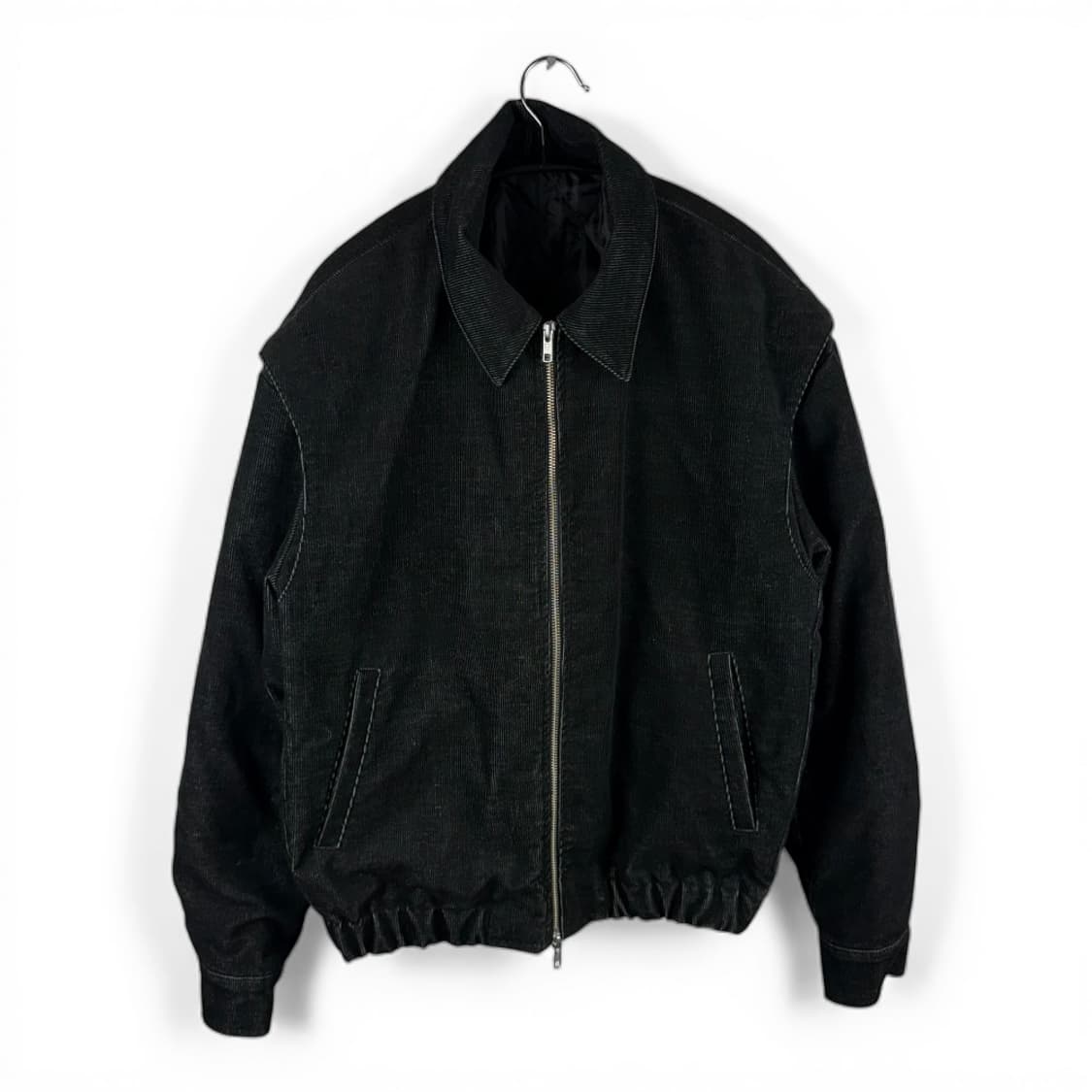  (무료배송)M) 인템포무드 피그먼트 코듀로이 봄버 재킷 블랙 상품이미지1