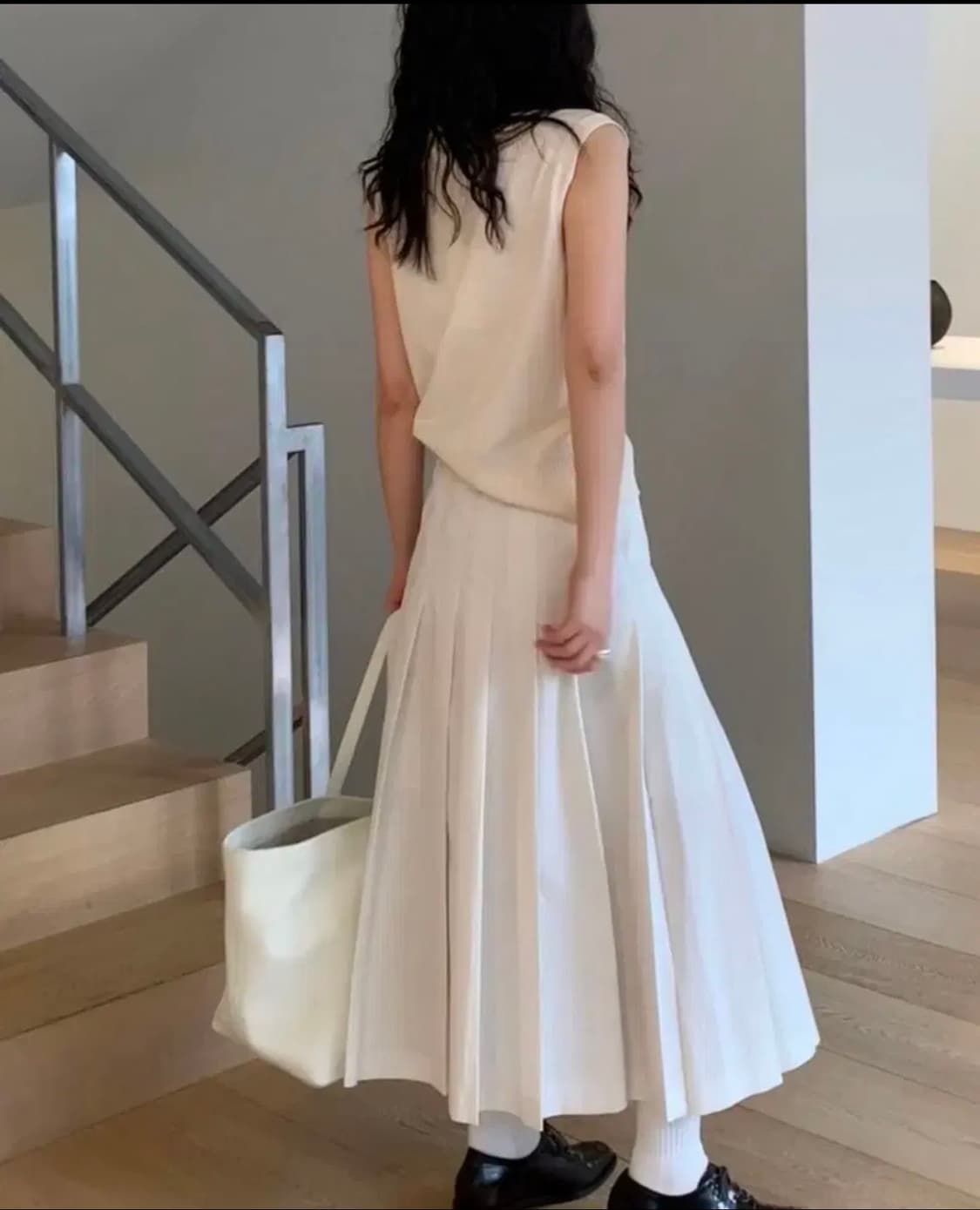 (새상품)모노하 monoha Cotton pleated skirt  상품이미지3