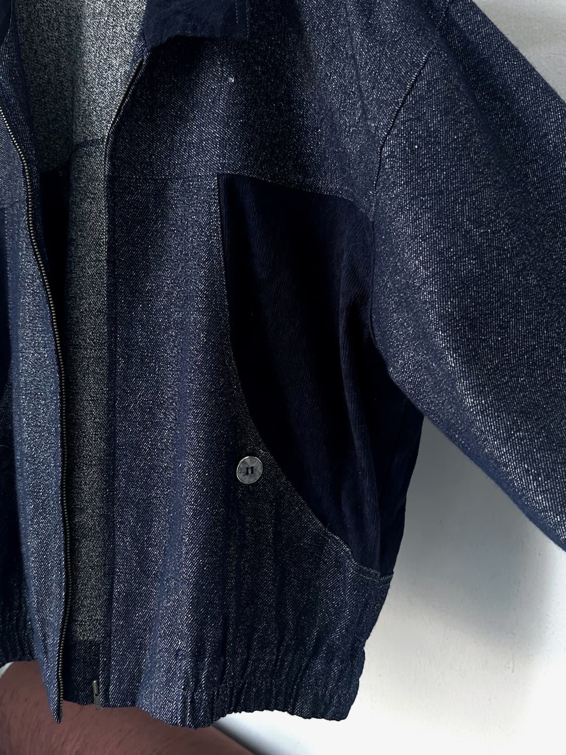 Design knitted panel blouson 상품이미지3