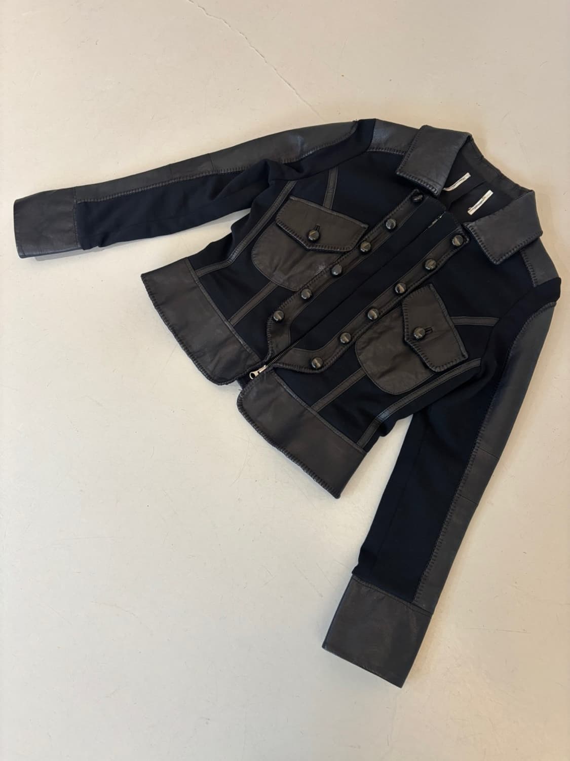 Vintage Leather Panel Jacket 상품이미지4