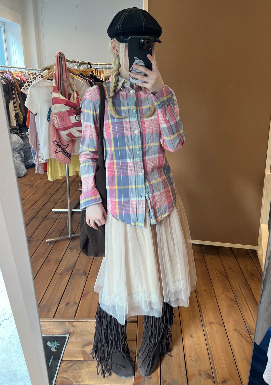 폴로 핑크 체크 셔츠 상품이미지7