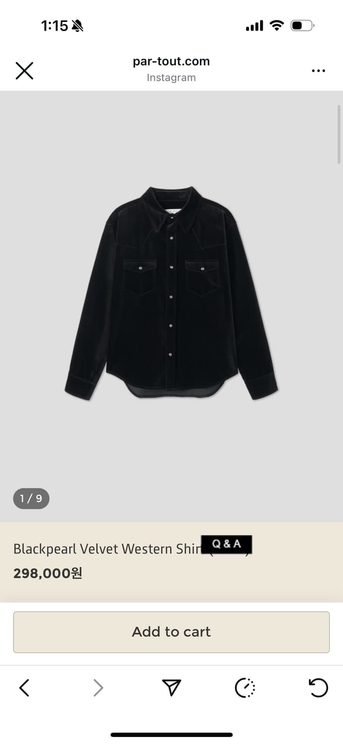 새) 파크투 벨벳 셔츠 상품이미지1