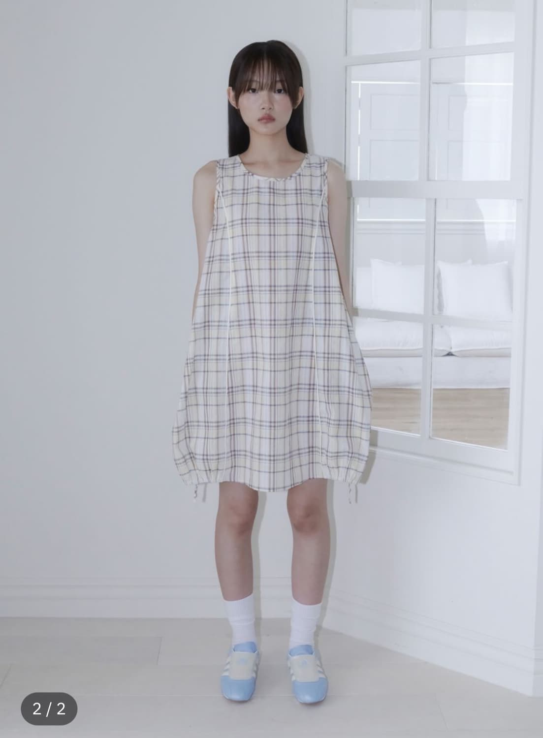 온스카 체크 원피스  상품이미지1