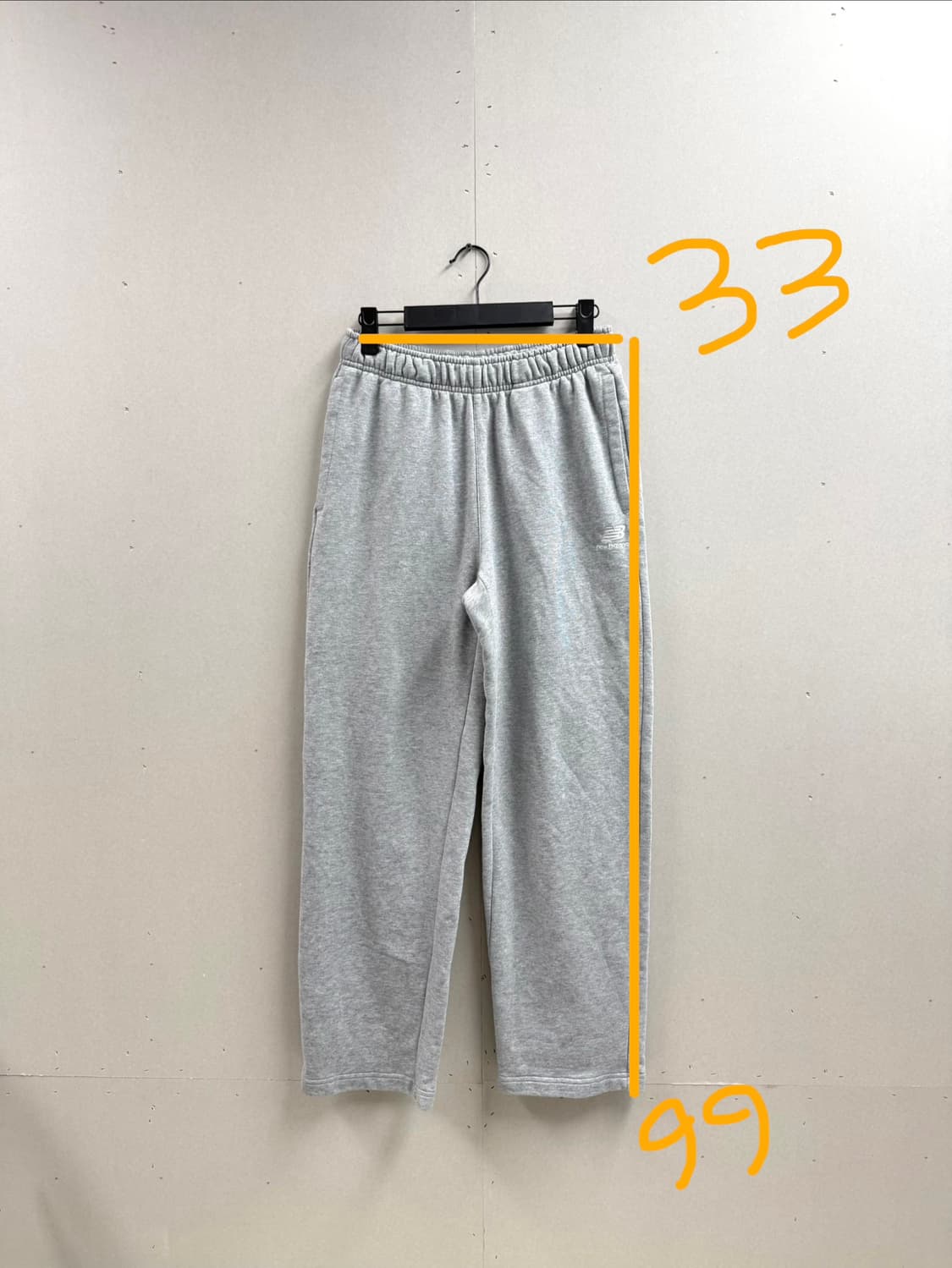 S / 뉴발란스 트레이닝 일자 스웻팬츠 그레이 상품이미지2