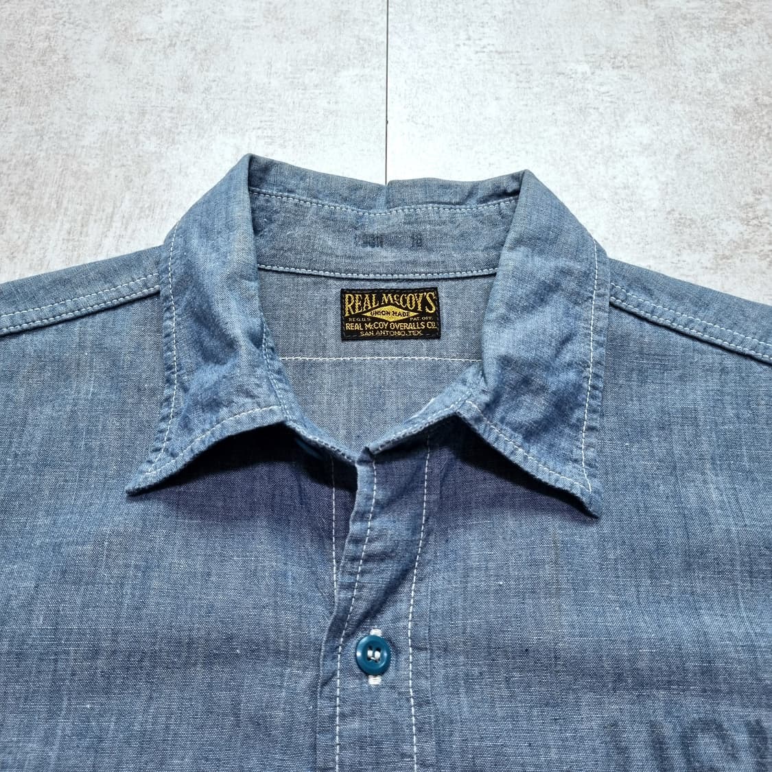리얼맥코이 USN 샴브레이 반팔 셔츠 16sz 상품이미지4