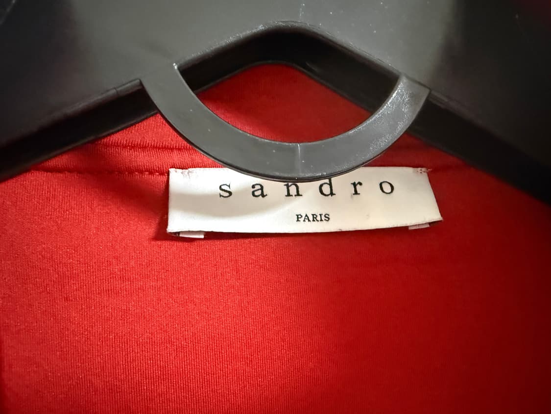 Sandro Racer Stripe Crepe Jacket In Red산 상품이미지5