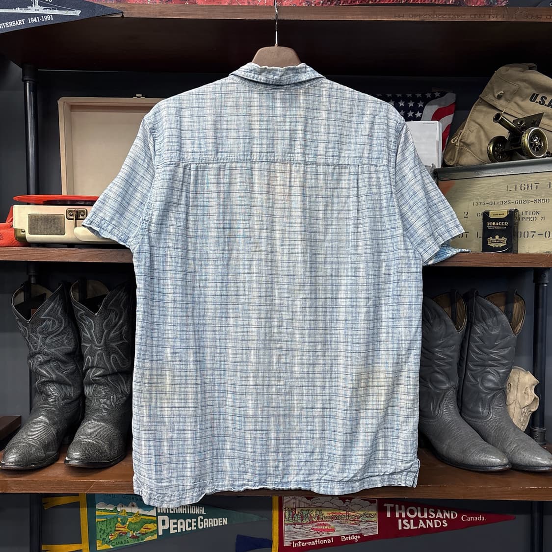 00s 파타고니아 자카드 체크 패턴 린넨 반팔셔츠 N1152 상품이미지2