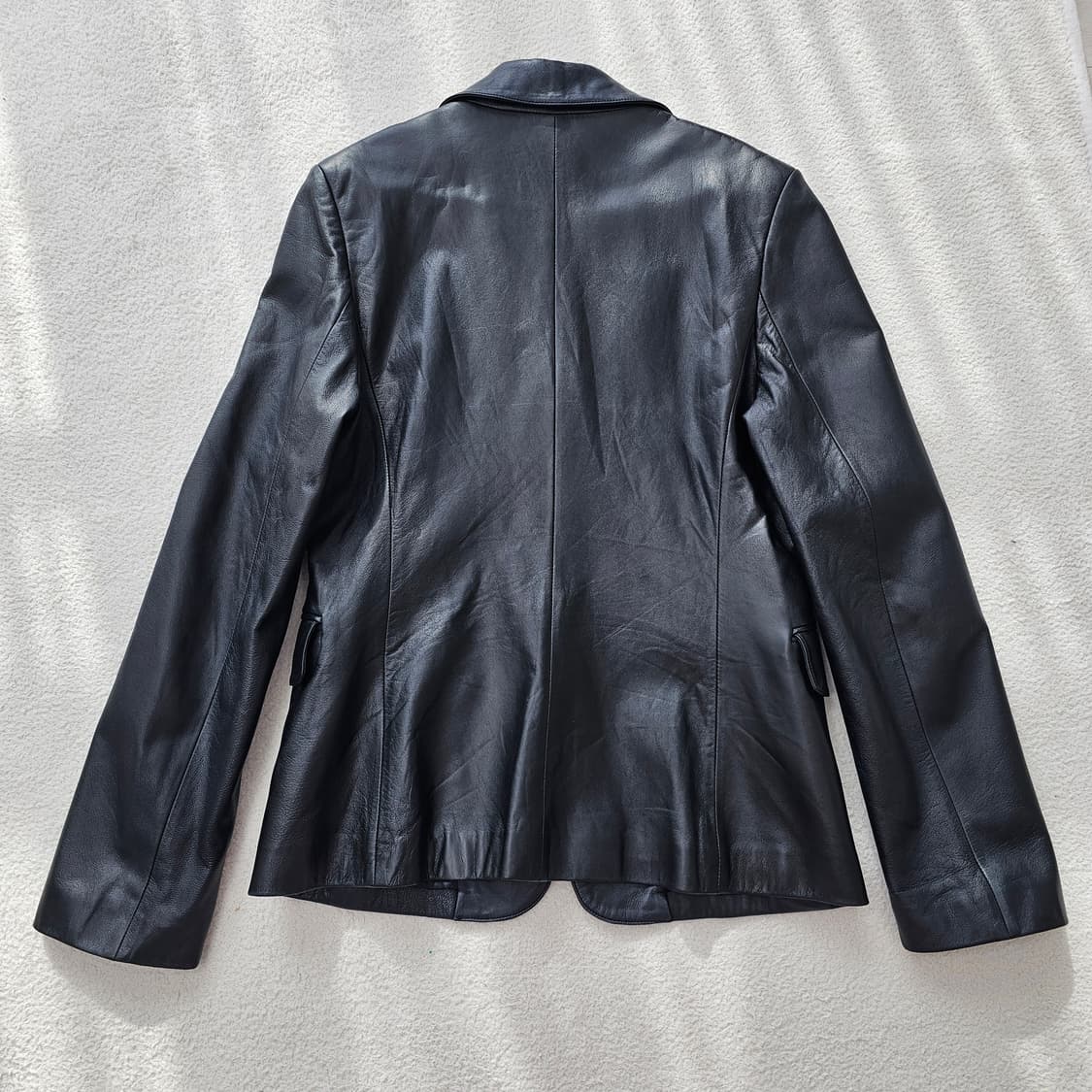 77 여성 양가죽 원버튼 블레이저 가죽자켓 상품이미지3