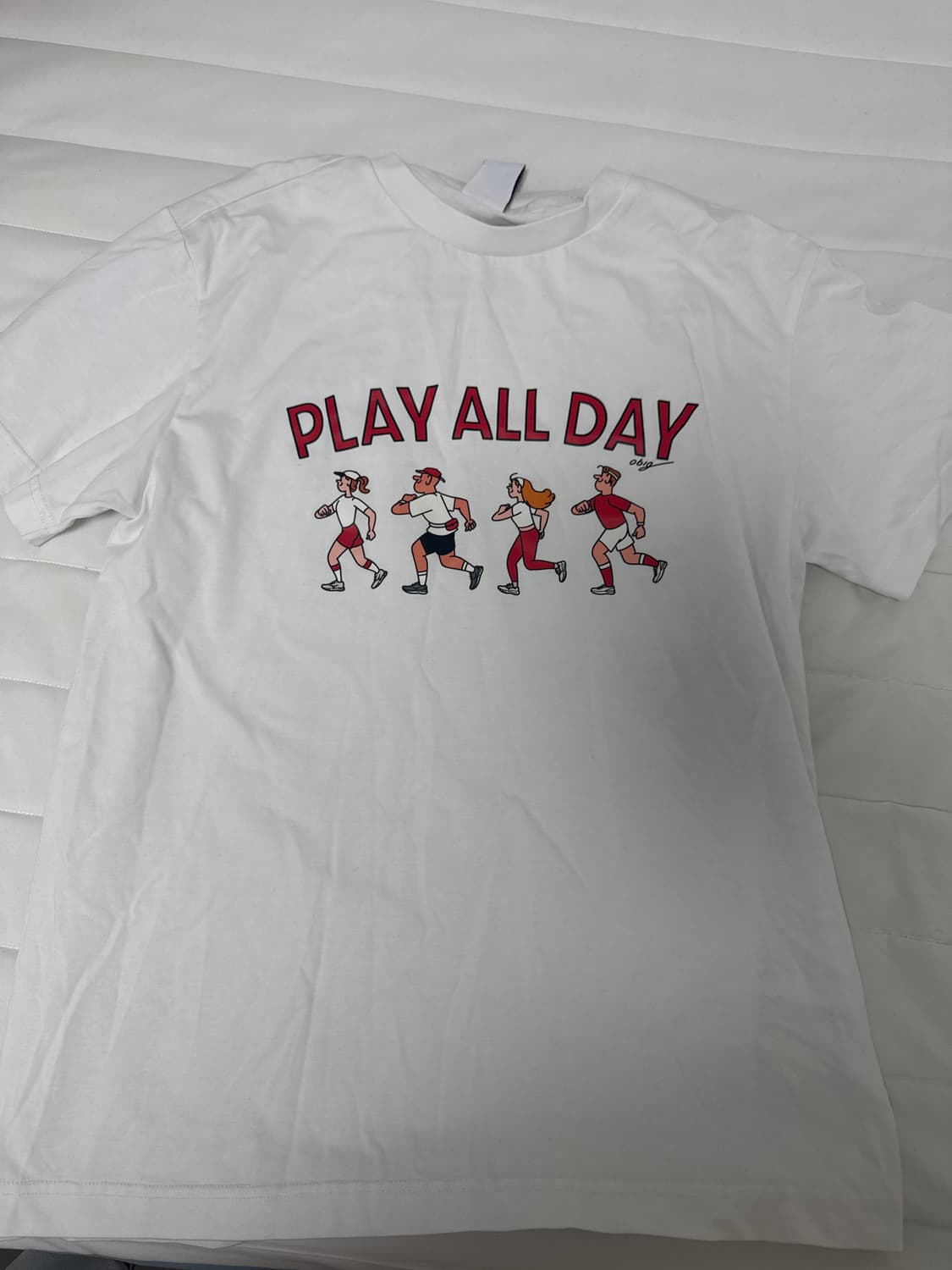 미즈노 화이트 PLAY ALL DAY 반팔티 m 상품이미지1