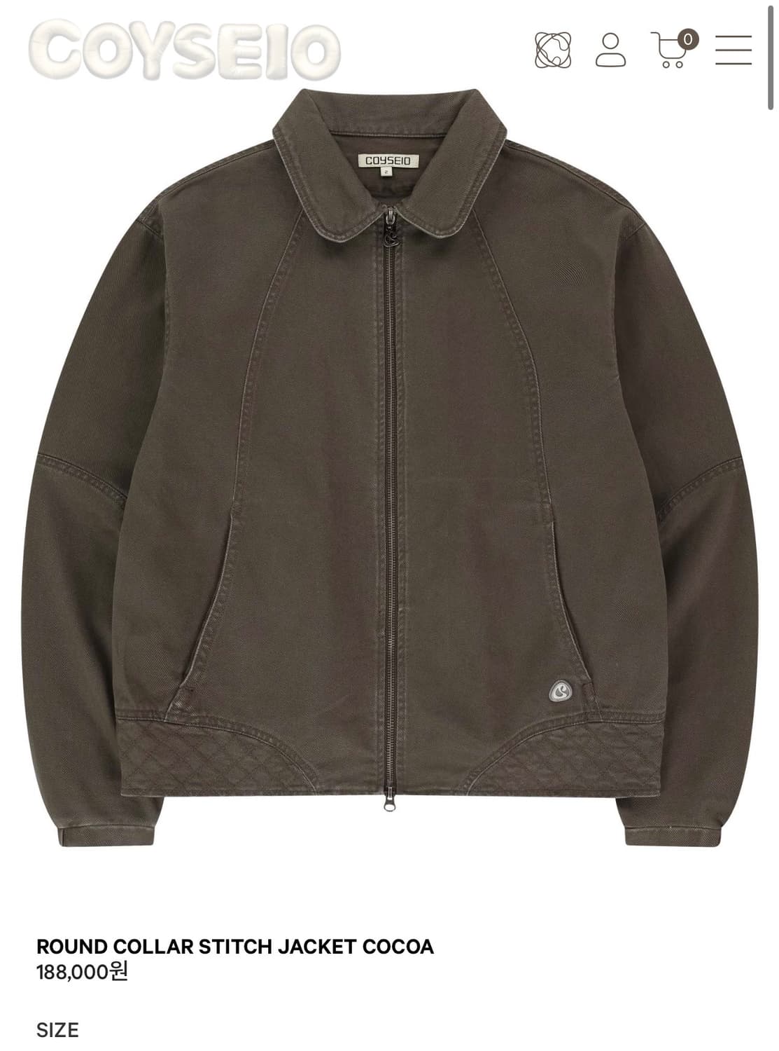 코이세이오 ROUND COLLAR STITCH JACKET COCOA 상품이미지1