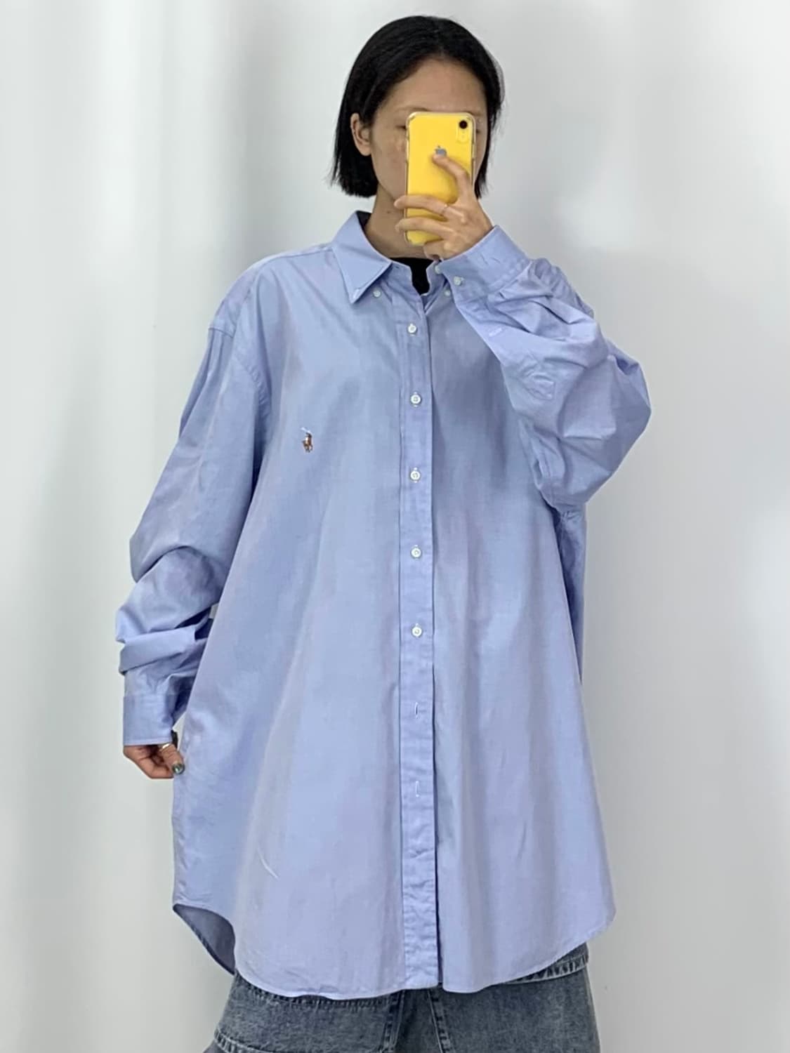 [4XL]POLO 블루 긴팔 빅셔츠  상품이미지1