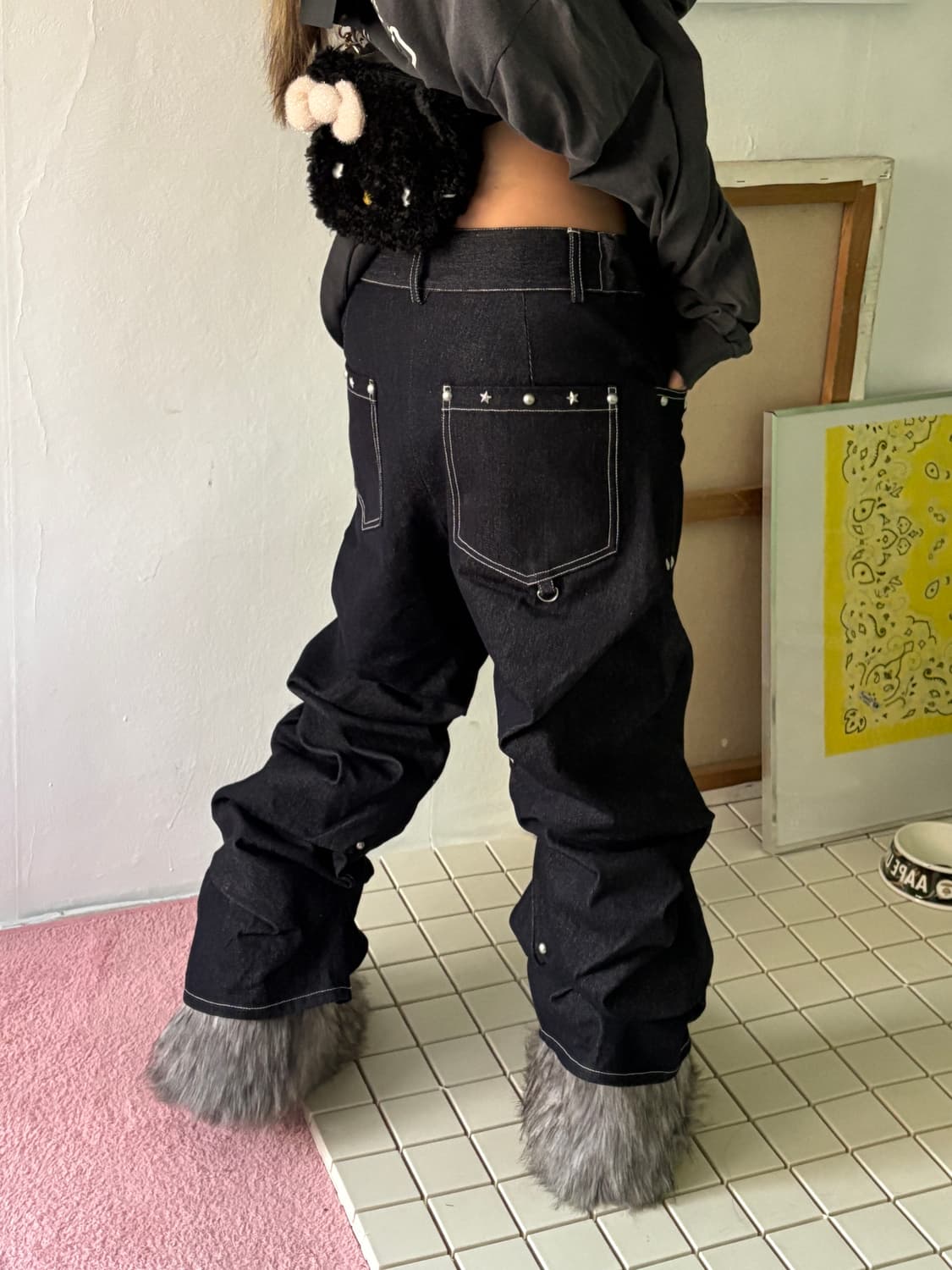 AAO viedit starry stud random tuck pants 상품이미지4