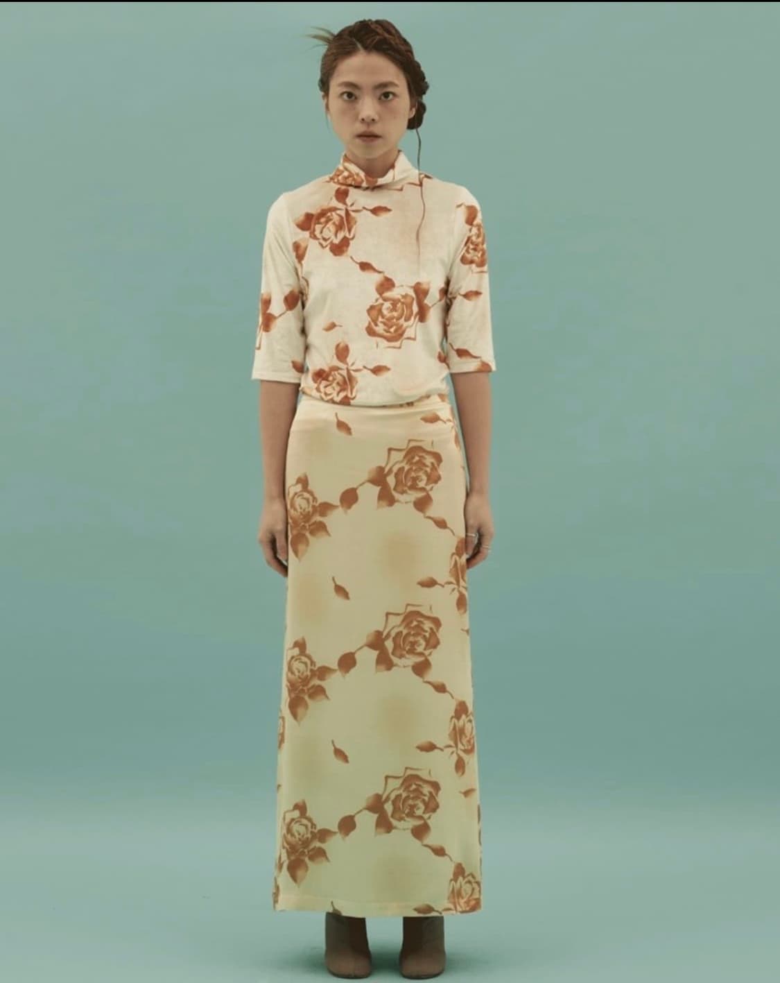 티크 ROSE SILK LONG SKIRT 상품이미지2