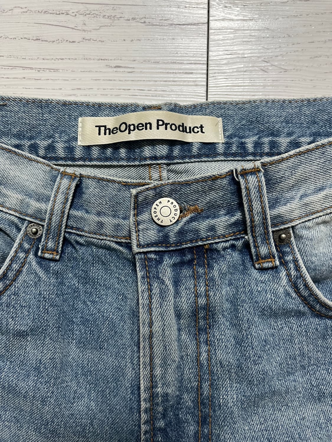 TheOpenProduct 청바지 페인트드롭 상품이미지3