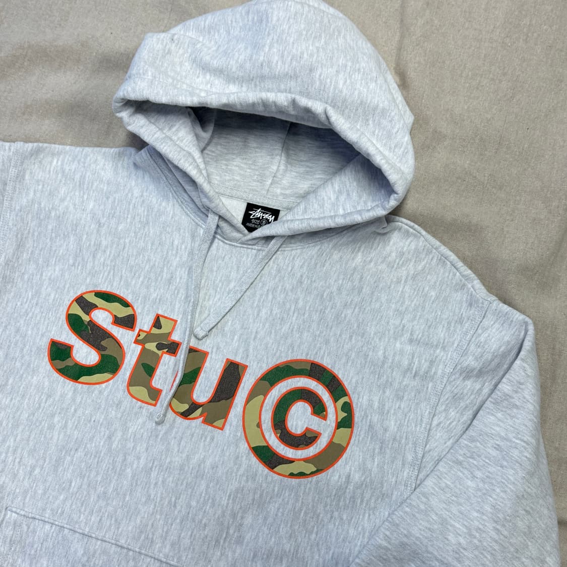 스투시 애쉬헤더 카모 C 빅로고 후드 S 상품이미지2