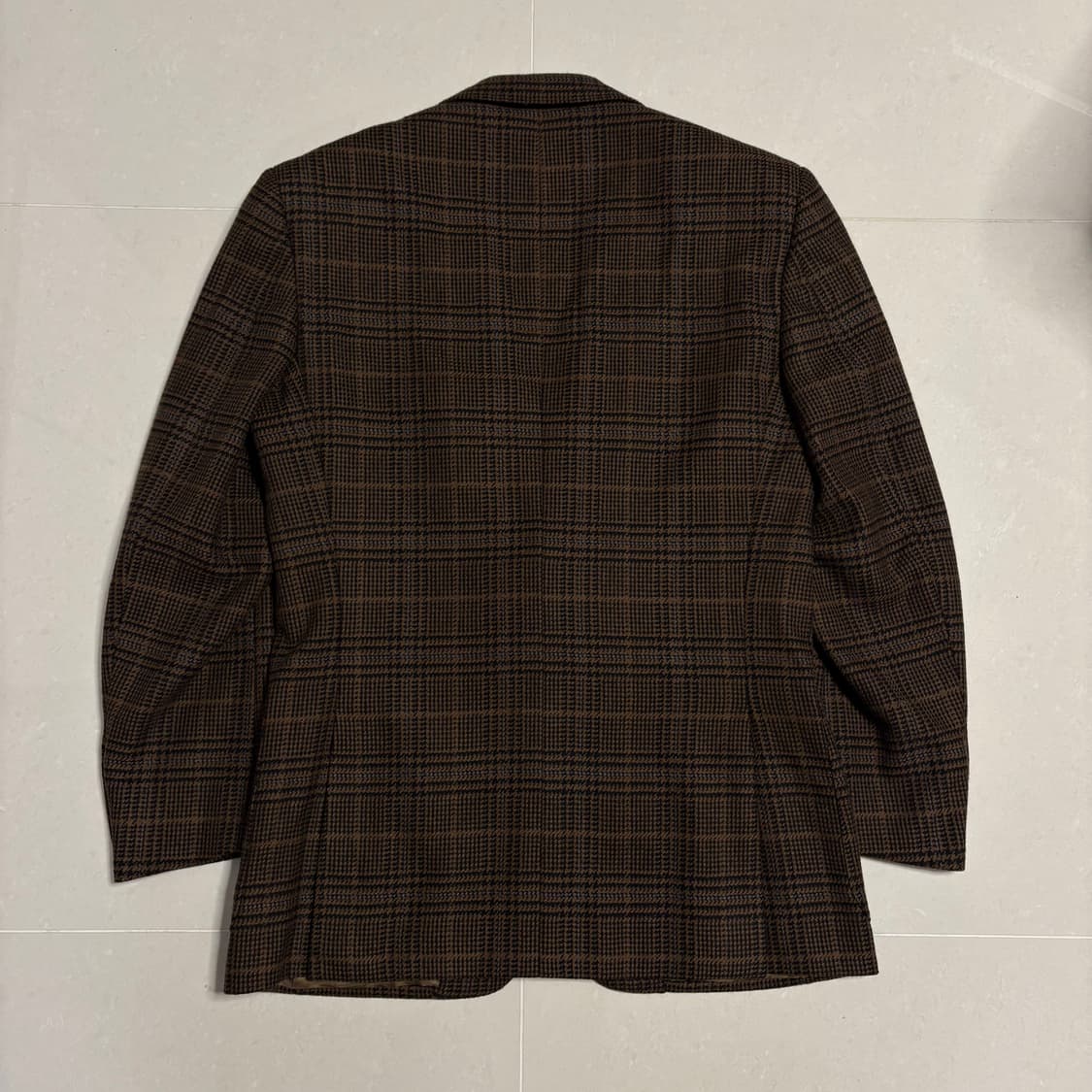 정품 에르메네질도 제냐 브라운 타탄체크 울 캐시미어 블레이저 자켓 상품이미지5