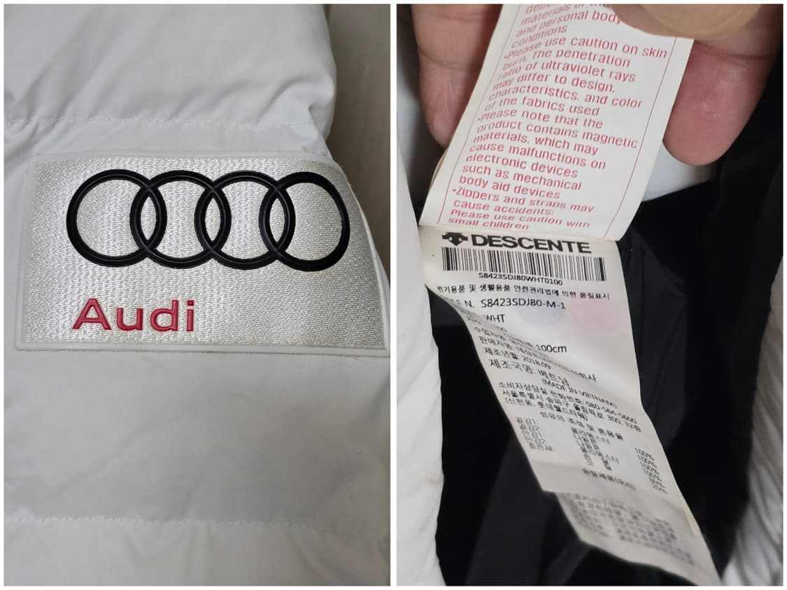 정품 데상트  오리털 아우디 롱패딩/남100 상품이미지3