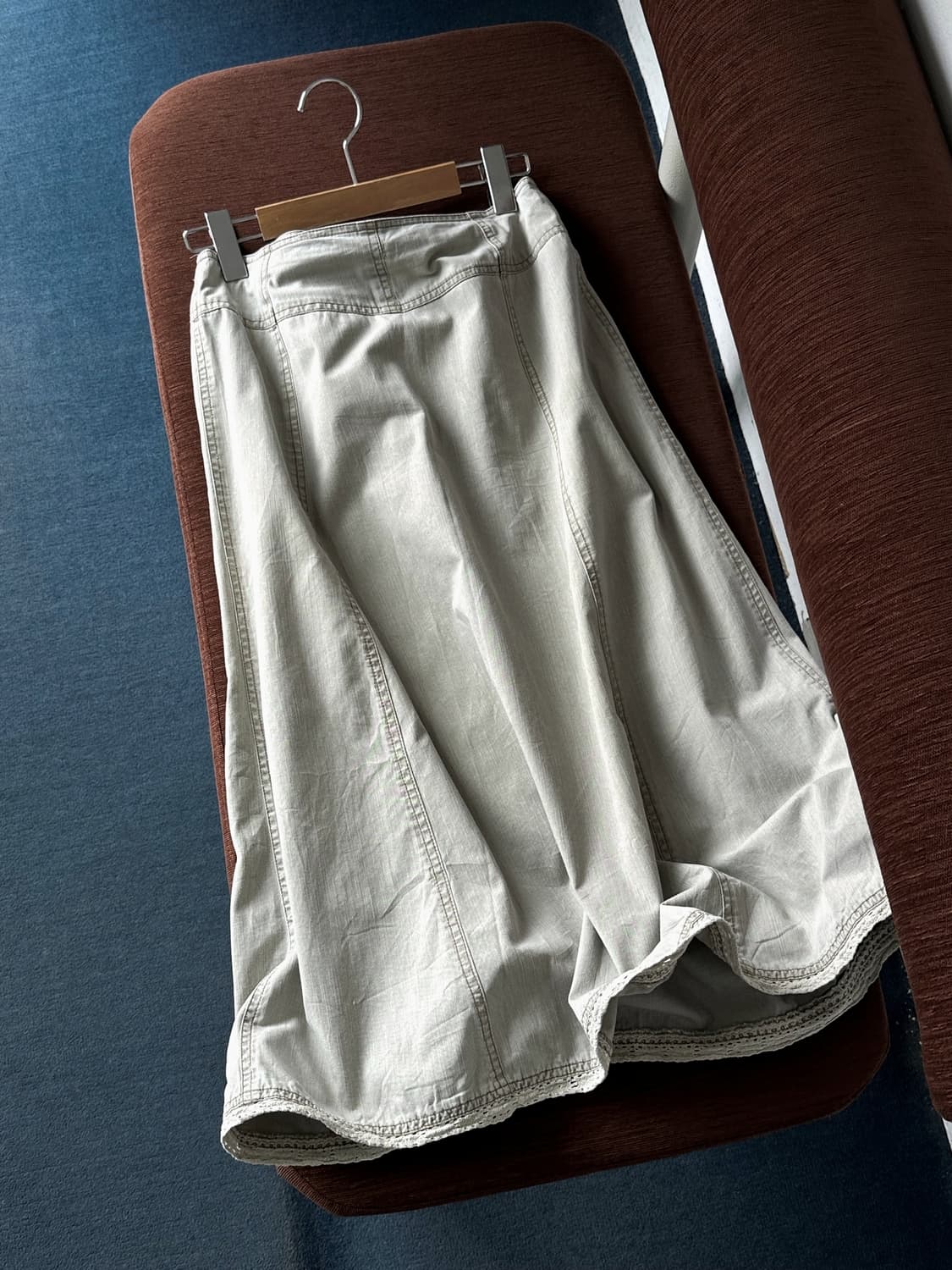 Light denim washed deisgn long skirt 상품이미지8