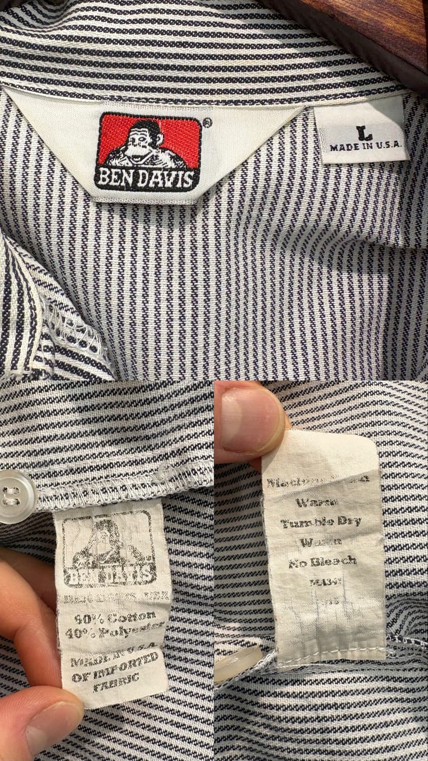 벤 데이비스 히코리 스트라이프 워크 셔츠 상품이미지10