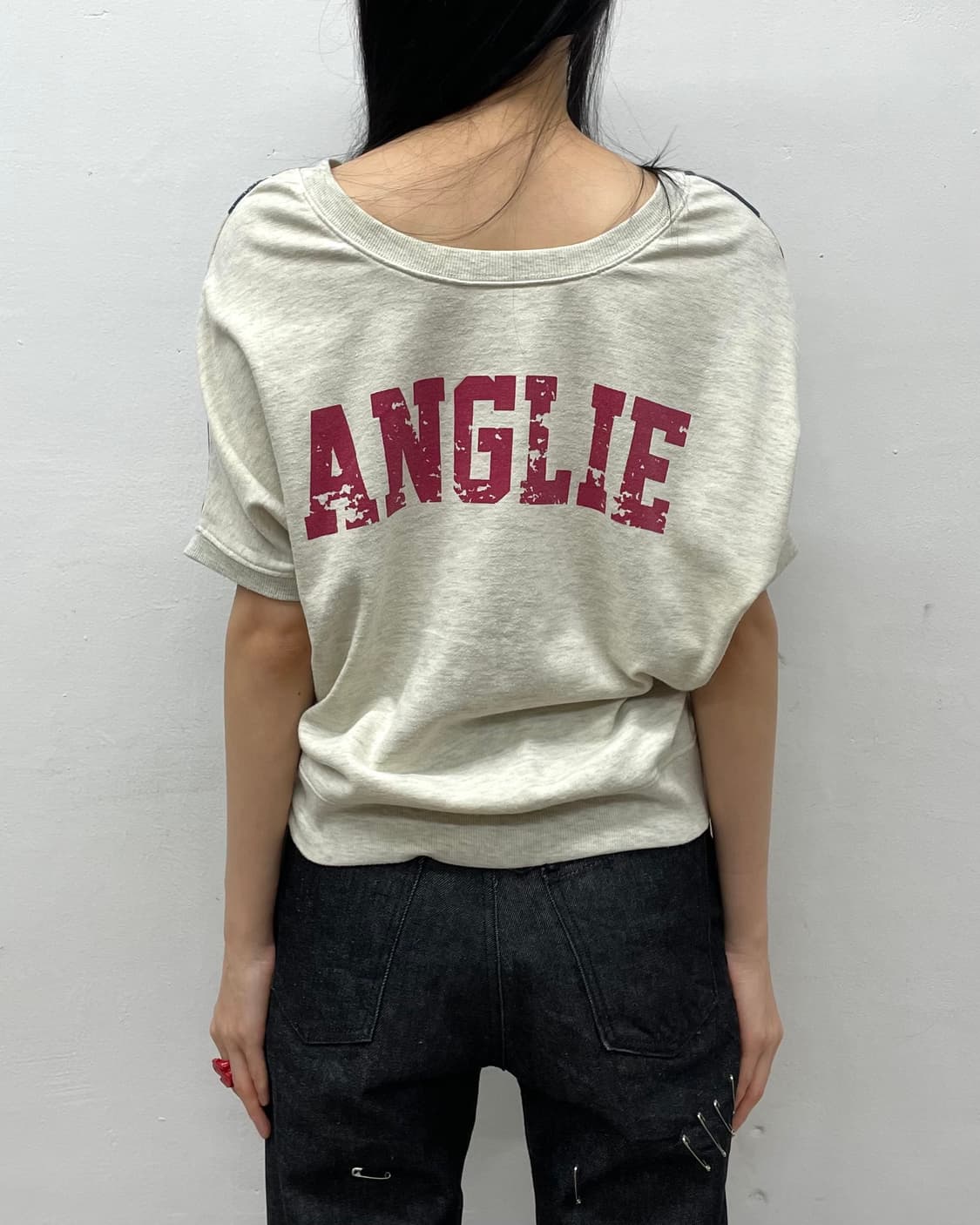  Big American flag washing ivory T-shirt 상품이미지3