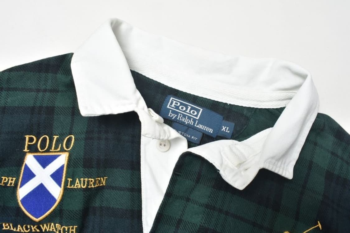 00S 폴로 랄프로렌 빅포니 블랙와치 럭비셔츠 XL N1247 상품이미지4