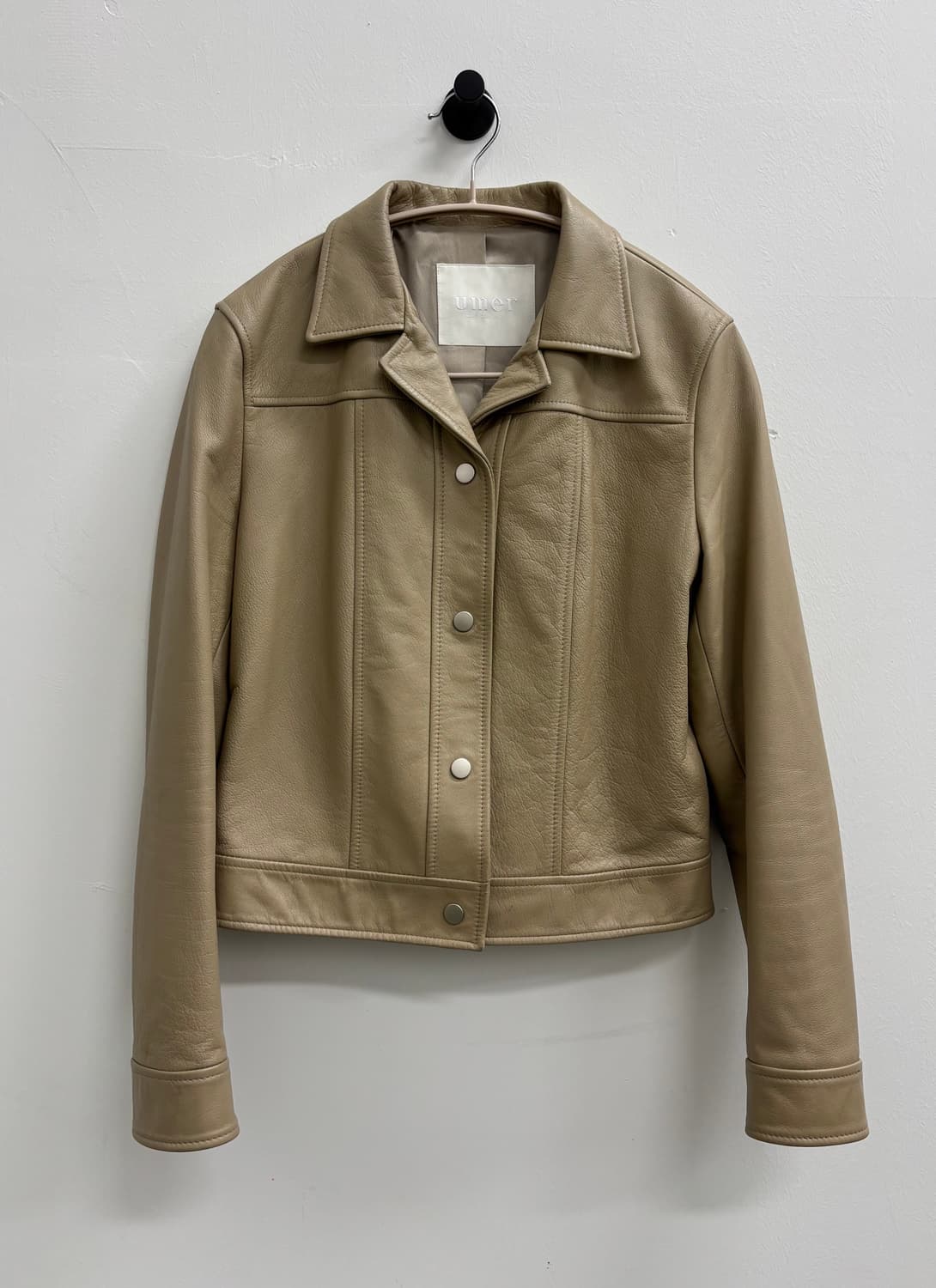 UNIER 유메르 리얼레더 크롭 자켓 상품이미지1