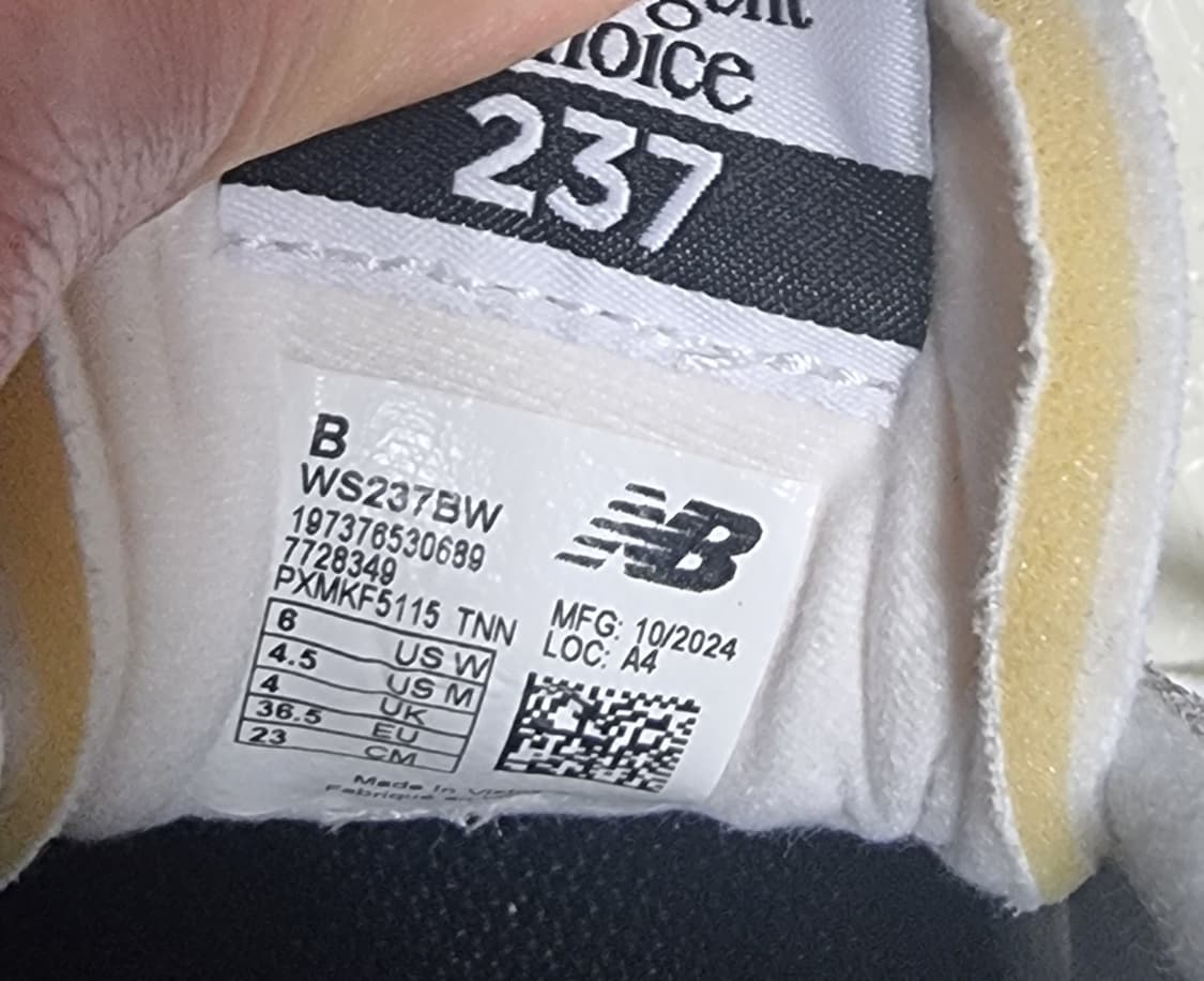 뉴발란스 237 화이트 그레이 블랙 새상품 (무료배송) 상품이미지3