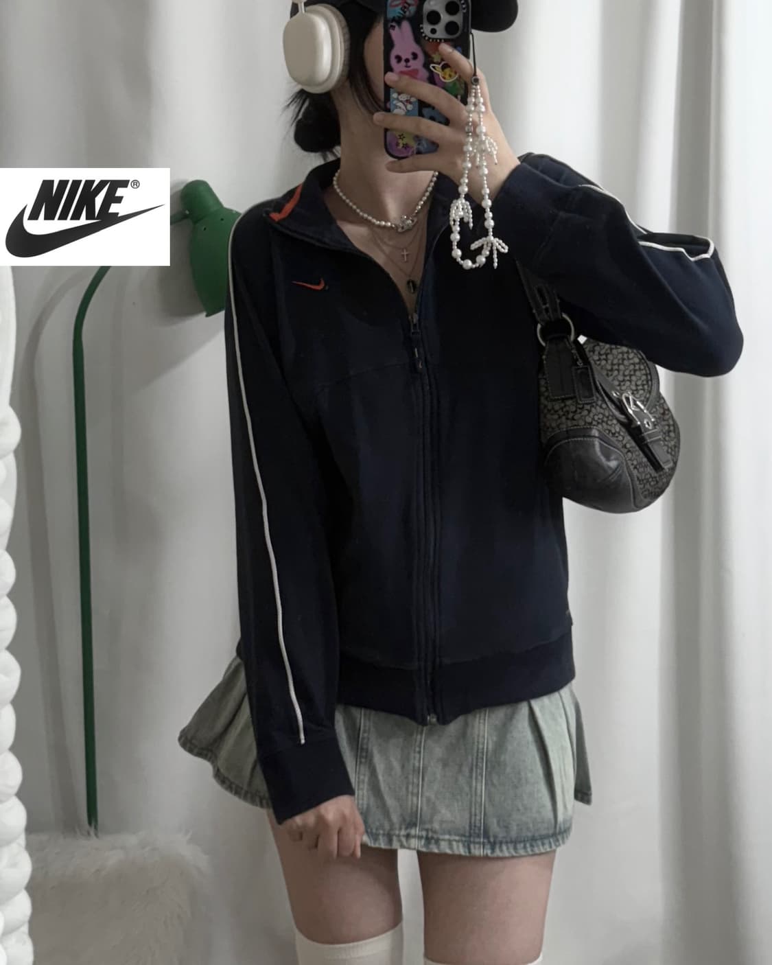 나이키 네이비 & 오렌지 로고 져지 상품이미지2