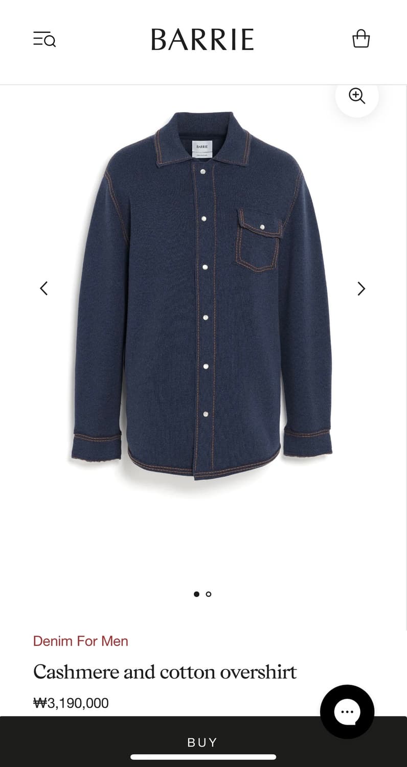 (새상품) 지디 샤넬 베리 Barrie 캐시미어 코튼 오버셔츠 L 상품이미지5