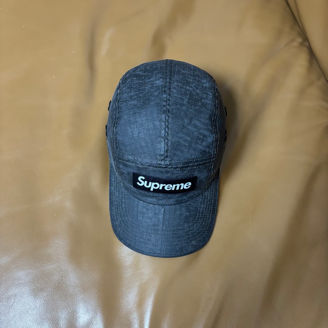 Supreme 슈프림 23fw 디스트레스드 블랙 캠프캡 모자 Black 상품이미지6
