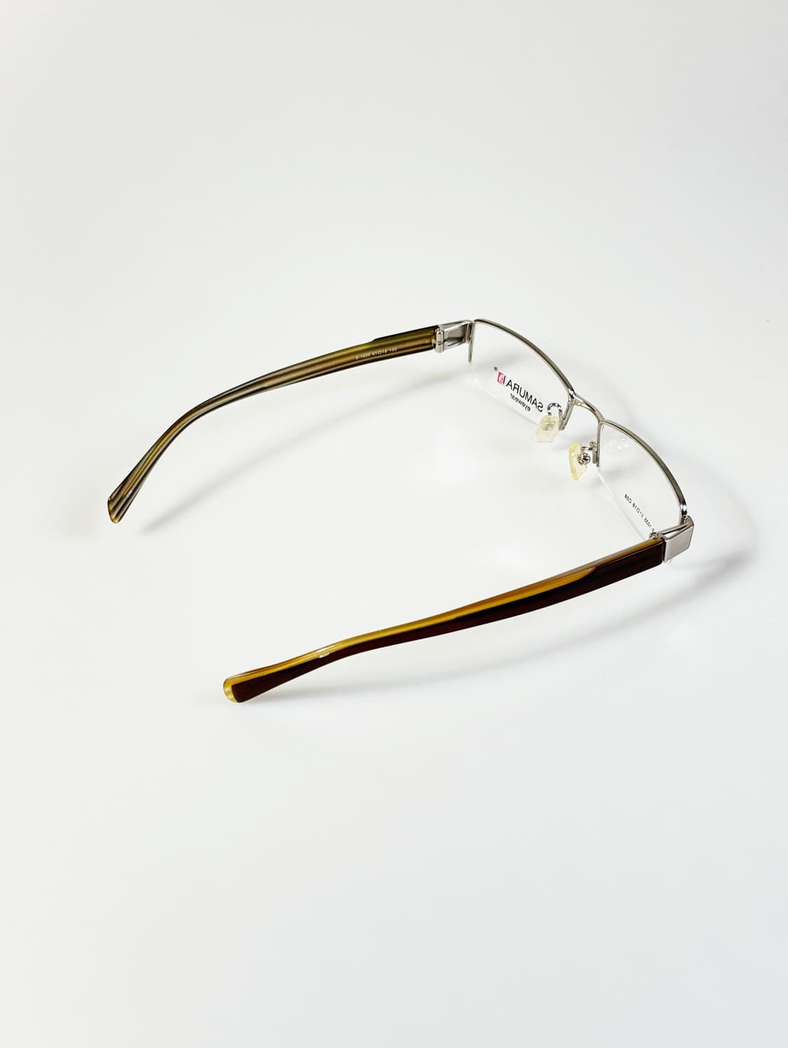 SAMURAI EYEWEAR 실버 메탈 반무테 스퀘어 빈티지 안경 상품이미지4