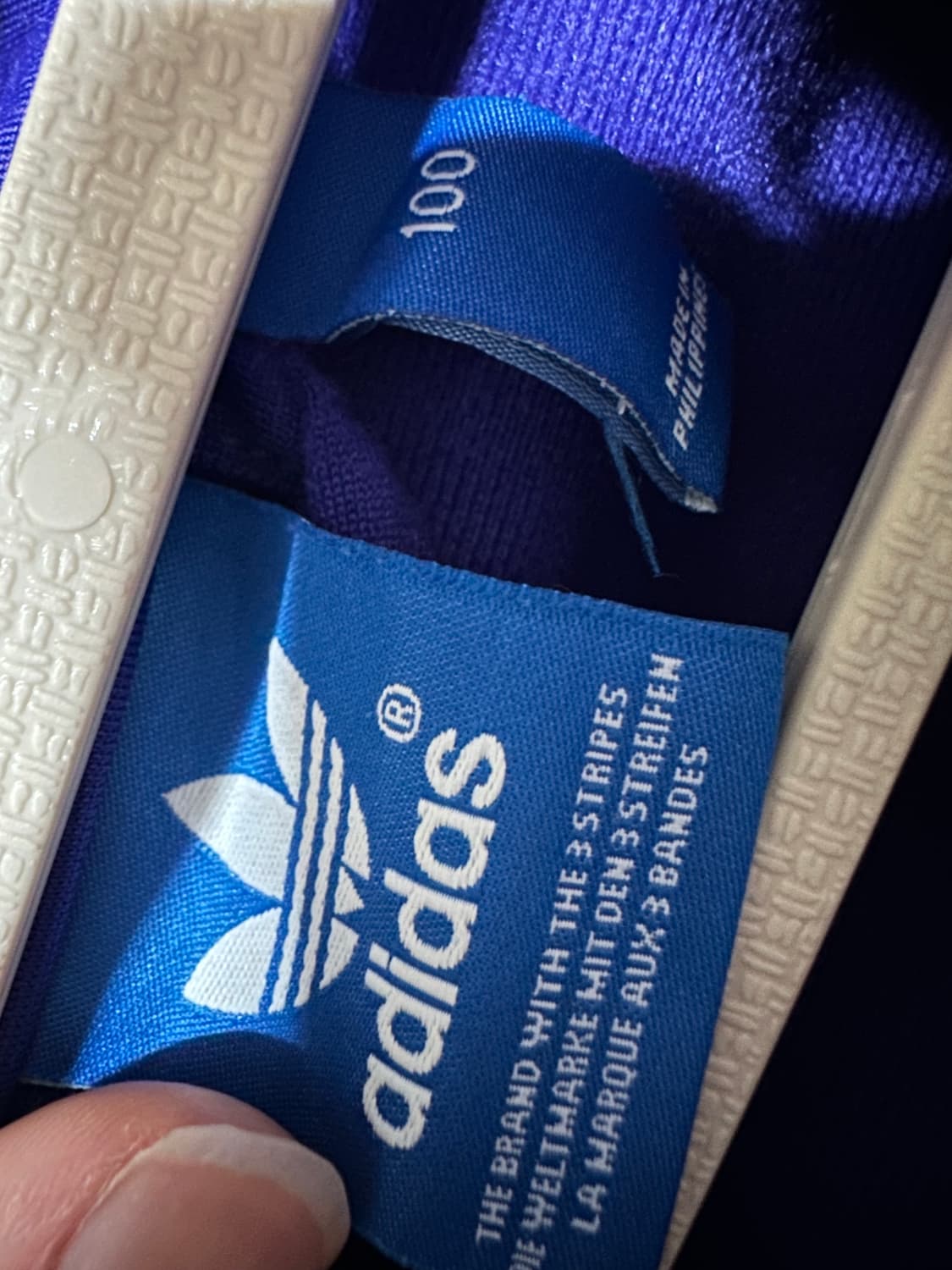 아디다스져지 아디다스 파이어버드 보라 퍼플 화이트 트랙탑 불꽃 집업 상품이미지4