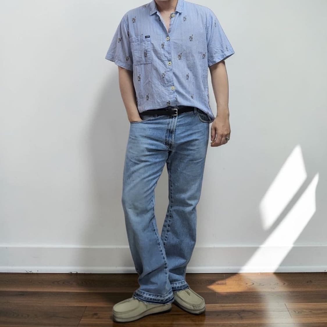 폴로 랄프로렌 시어서커 파자마 셔츠 M M0288 상품이미지1