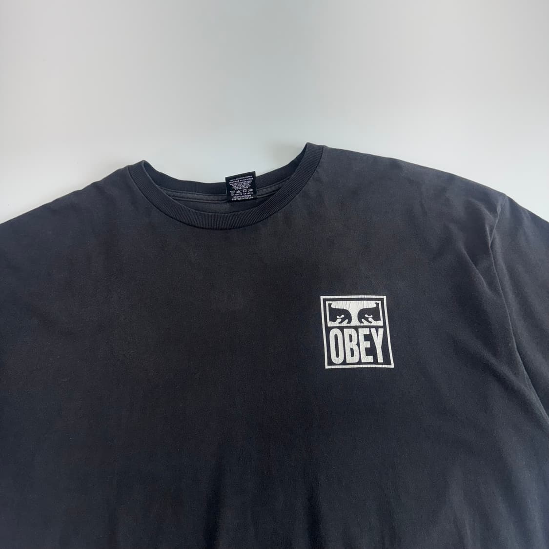 Obey 오베이 백 로고 블랙 반팔  상품이미지4
