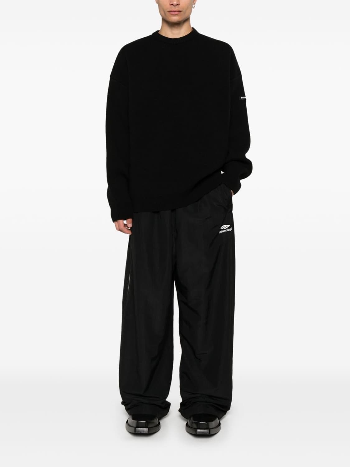 발렌시아가 로고 패치트 울 니트 100% 버진울 xs 상품이미지2