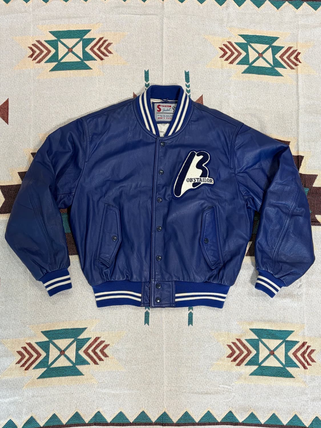 90S Bob’s tailor leather stadium jacket 상품이미지2