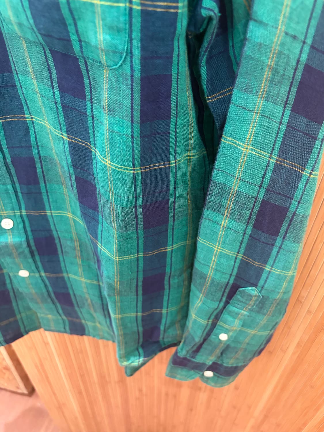 GLOBAL WORK LINEN CHECK SHIRT 상품이미지5