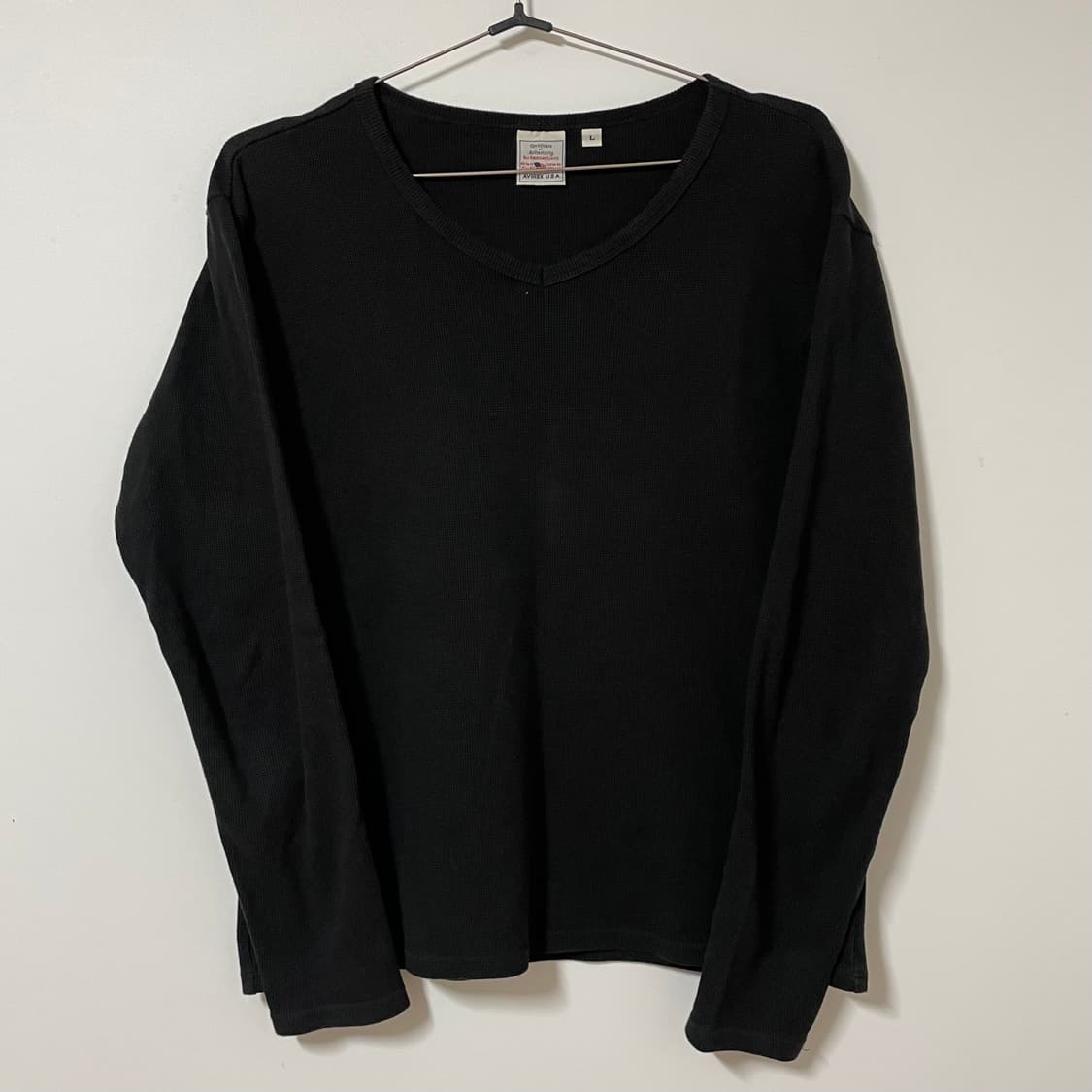 AVIREX BLACK RIBBED KNIT LONG SLEEVE 상품이미지5