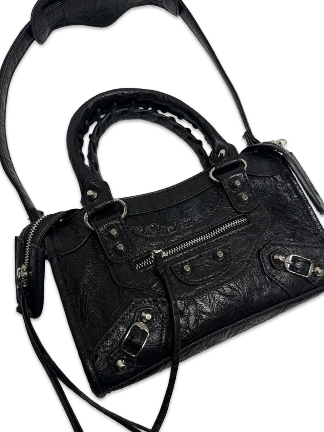 빈티지 블랙 스퀘어 핸드 모터백 상품이미지4