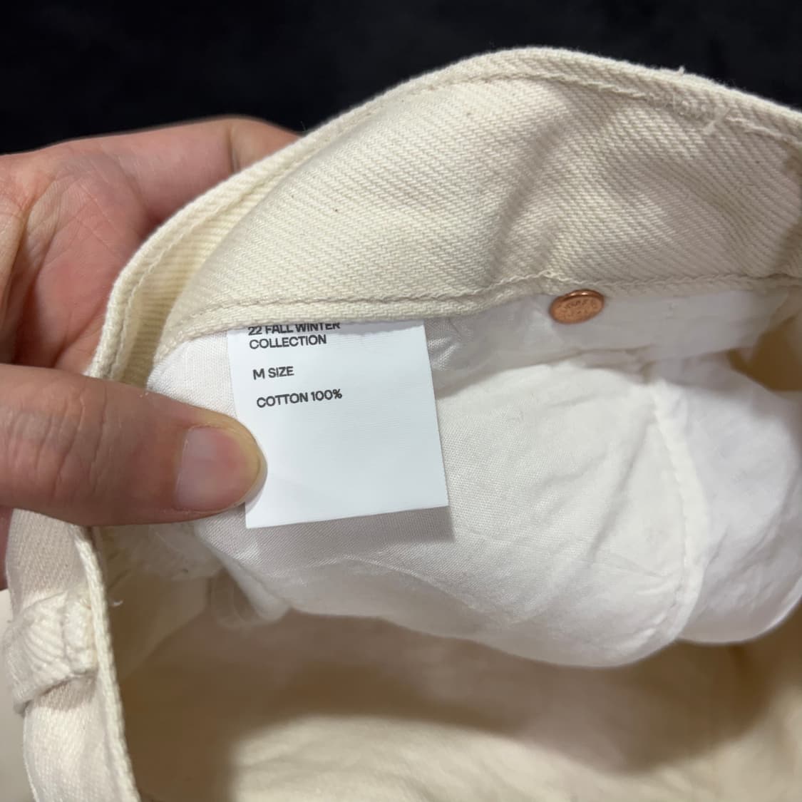 M 샵레터 LETTER 아이보리 세미와이드 데님팬츠 상품이미지5