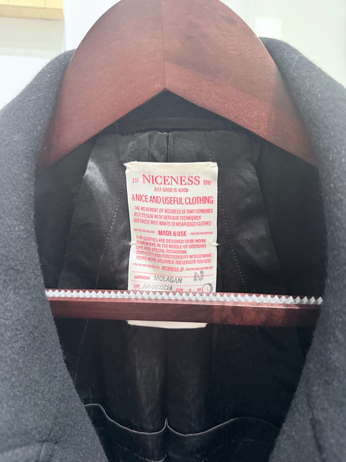 L) 24fw Niceness 나이스네스 mclagan 피코트 블랙 상품이미지2